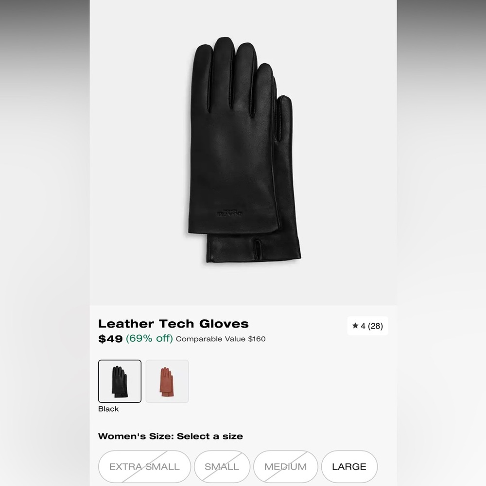 Coach leather Tech Gloves